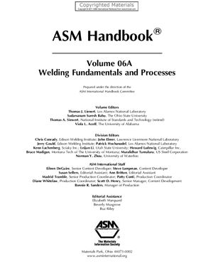 Download free Asm Handbook Volume 6A Welding Fundamentals And Processes Pdf